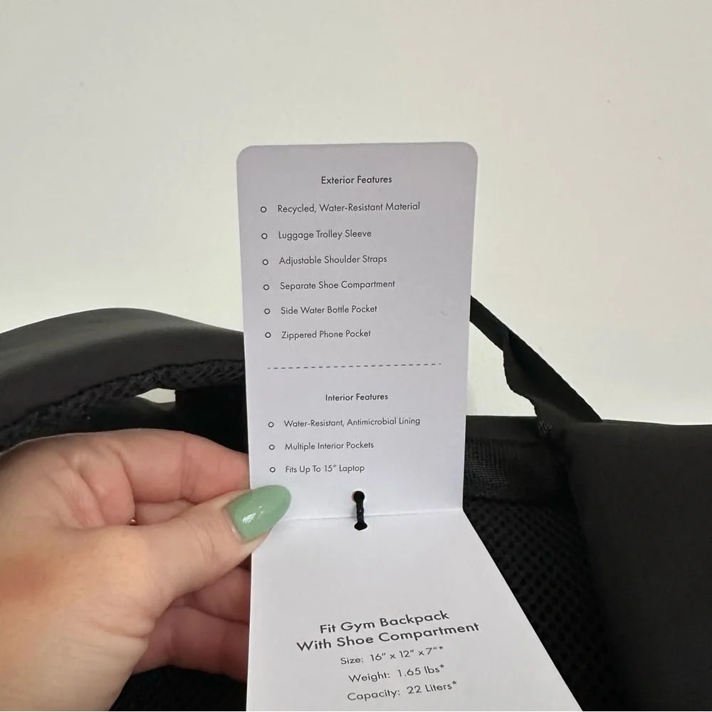 NWT unisex CALPAK Fit Gym Backpack in Black - Picture 16 of 17